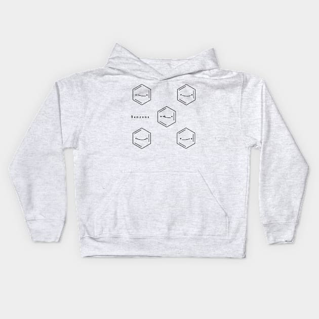 Cute Benzene Rings Pack Kids Hoodie by Sofia Sava